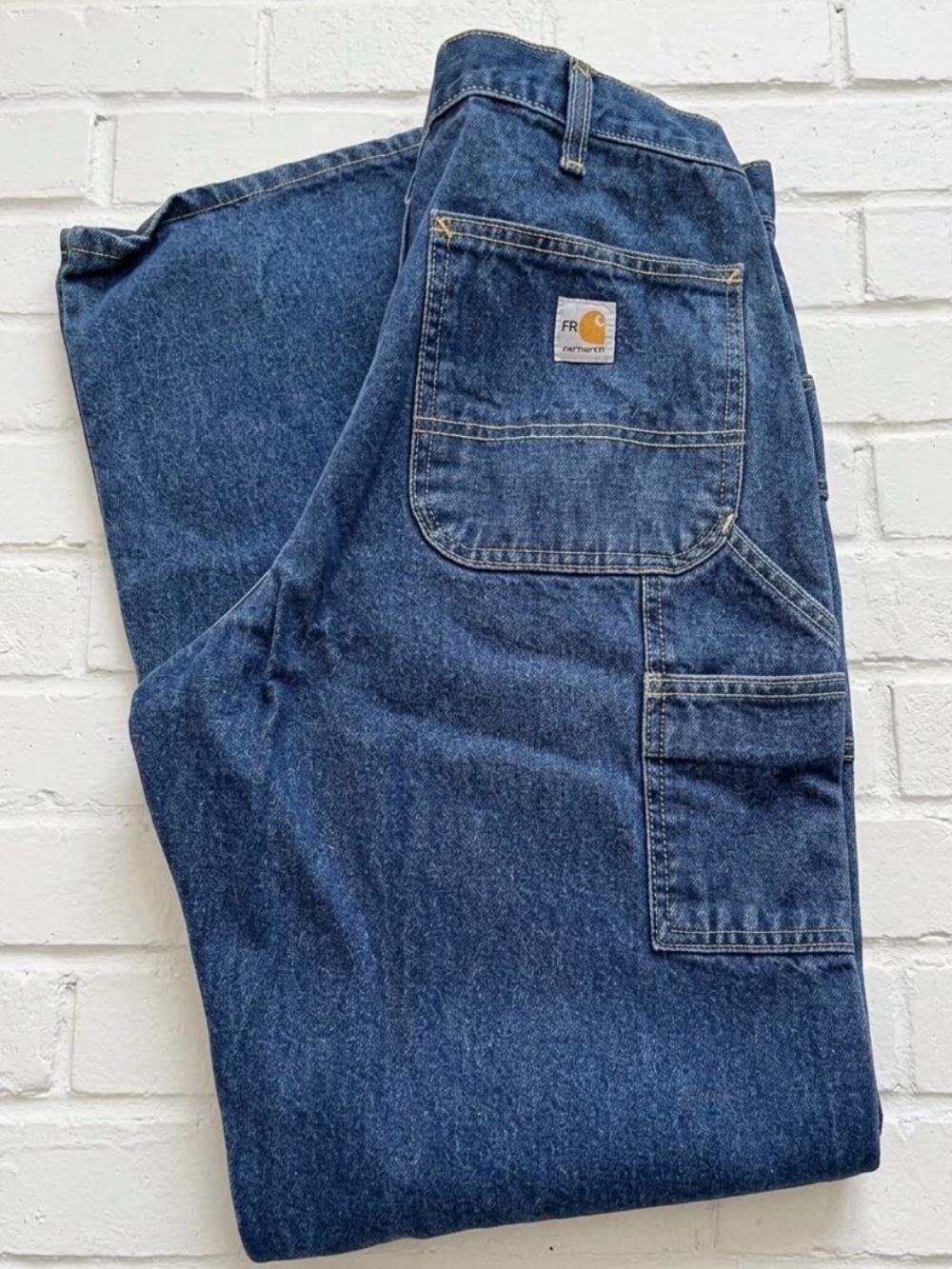 Carhartt Men's Relaxed Fit Dark Blue Carpenter Jeans